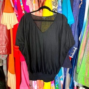 Lafayette 148 lightweight black batwing sweater